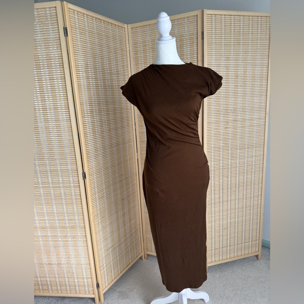 Zara Chocolate Brown Maxi Dress